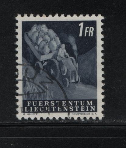 LIECHTENSTEIN 258 Used, 1951 Tractor with potatoes