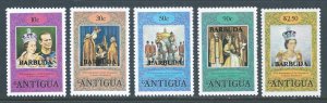 Barbuda #349-53 NH QEII Coronation Anniv. Perf 12 Ovpt. B...