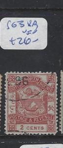 NORTH BORNEO (P2810B)   2C LION, ARMS P&R SG 38B  CDS   VFU