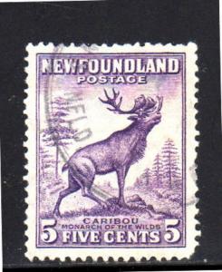 NEWFOUNDLAND #191  1932  5c  CARIBOU       F-VF  USED  a