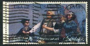 1629-31 13¢ Bicentennial Issue Strip of Three, Used  VF