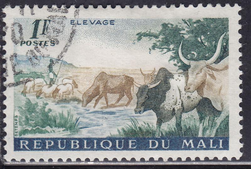 Mali 17 CTO 1961 Herding Cattle