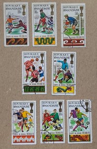 Rwanda 1970 World Cup, used. Scott 335-342, CV $2.85.  Sports, soccer
