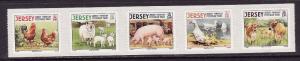 Jersey-Sc#1335-unused-NH-five self adhesives-Farm Animals-2008-