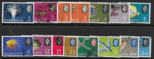 Barbados 267-80  w/ 269A   1965  set 15  FVF  Used