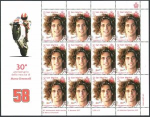 2017 San Marino, Marco Simoncelli, 30° Anniversary Birth, Sheetlet 12