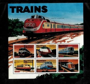 Gabon MNH S/S 992 Trains 2000 6 Stamps