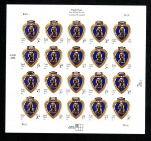 3784A  Purple Heart Sheet P#4444 - MNH 0003