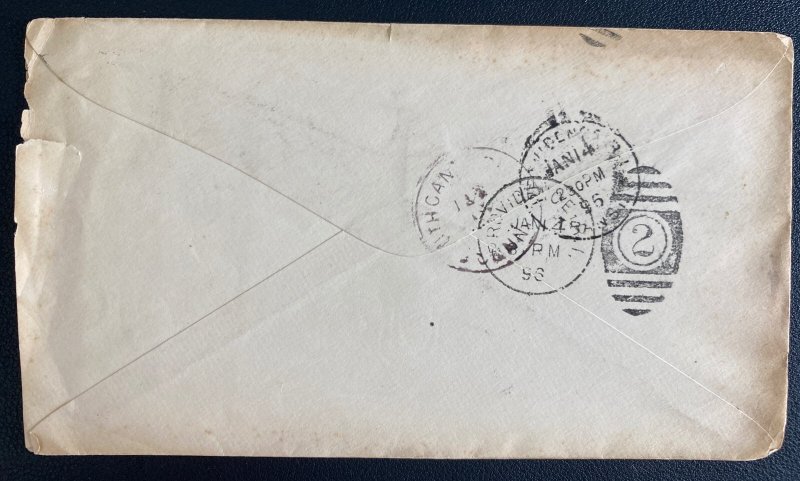 1896 Boston Ma USA Commercial Postal Stationery Cover To Canterbury CT