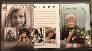 Papua New Guinea 2007 Royalty Lady Diana Sheets MNH x 2(Pap177