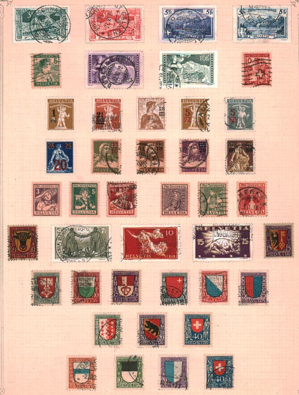 Switzerland Collection Used CV$1664.25 1907-1943 On Pages & Mostly