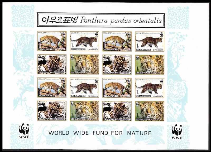 North Korea WWF Amur Leopard Sheetlet of 4 sets Imperf SG#N3803/3806 SC#3784-87