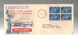 1959 Australia to New York Royal Flying Doctor Service Illustrated Signed Cover