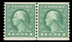 MOMEN: US STAMPS #452 COIL PAIR MINT OG NH XF JUMBO CHOICE $140 LOT #83678*