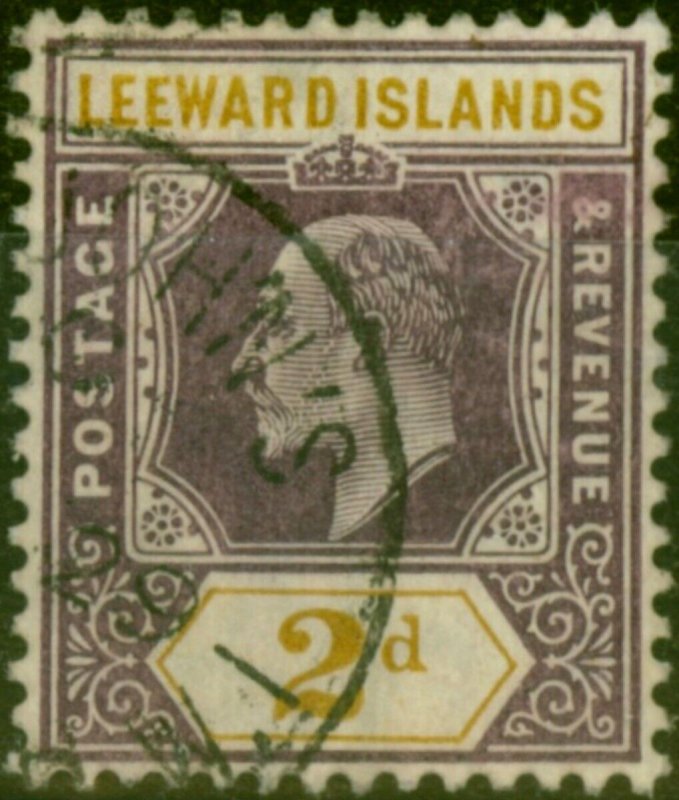 Leeward Islands 1908 2d Dull Purple & Ochre SG31 Fine Used 