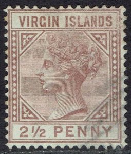 BRITISH VIRGIN ISLANDS 1879 QV 2½D USED