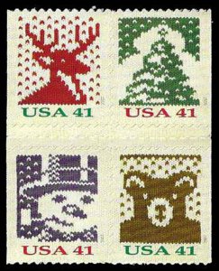 PCBstamps  US #4211/4214a Block $1.64(4x41c)Christmas Knits, MNH, (21)