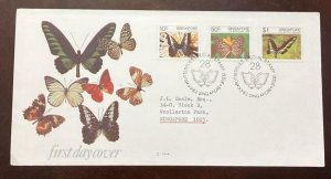 D)1982, SINGAPORE, FIRST DAY COVER, ISSUE, BUTTERFLIES, GLIDER, BLUE TI