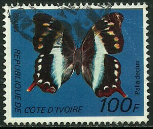 Ivory Coast #446D Used Stamp - Butterfly (b)