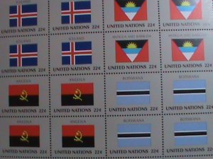 ​UNITED NATION-1986 SC#485-488 U. N. FLAGS SERIES MNH FULL SHEET- VERY FINE