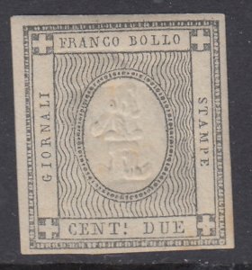 Italy - Sardegna - Sass. n. 20L cv 30,000$ - SIGNED ROIG - 2 cent with cypher 1