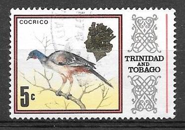 Trinidad and Tobago 1969 5 cents Chachalaca bird, used, Scott #146