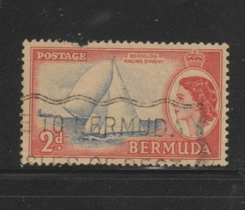 BERMUDA #146  1953  2p  QEII  & RACING DINGHY     F-VF  USED  c