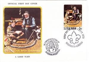 Liberia  Norman Rockwell - A Good Turn (1979) FDC