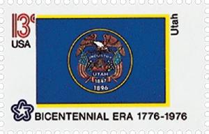 1976 13c Utah State Flag, Bicentennial Era Scott 1677 Mint F/VF NH