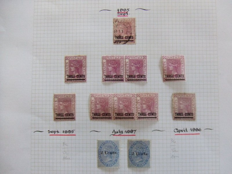 Straits QV 1885-7 overprints mint