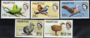 Mauritius #281-2, 284, 287-8  MNH  CV $17.20 (X6970)