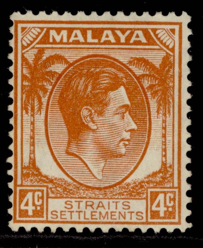 MALAYSIA - Straits Settlements GVI SG280, 4c orange, M MINT. Cat £35. 