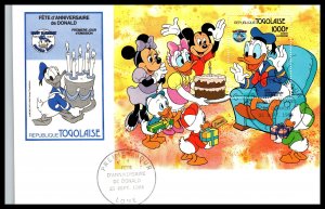 Togo 1230-1240 Disney's Set of Six U/A FDC