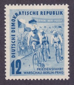 DDR 98 MNH OG 1952 Cyclists 5th International Bicycle Peace Race Issue