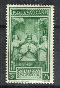 VATICAN; 1939 Pope Pius XII issue fine Mint hinged 25c. value
