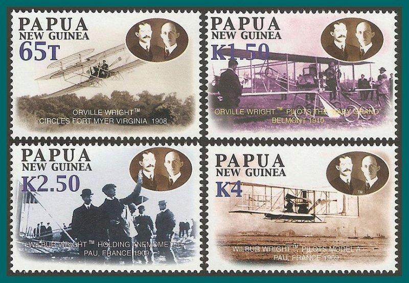 Papua New Guinea MNH 1084-7 Airplanes Powered Flight SCV 8.00