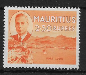 MAURITIUS SG288 1950 2r50 ORANGE MTD MINT