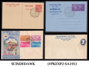 INDIA - 1954 POSTAGE  STAMP CENTENARY SET OF 8 ITEMS WITH F.D. CANCELLATIONS