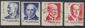 SG 505-508  Fine Used  Famous Australians  4th Series - bottom left imperf ma...