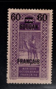 French Sudan Scott 50 MH* surcharged stamp