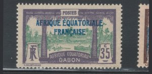 Gabon 1924 Libreville Overprint 35c Scott # 98 MH