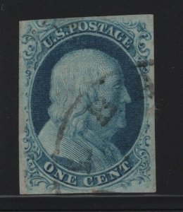 7 VF-XF used neat light cancel with nice color cv $ 160 ! see pic !