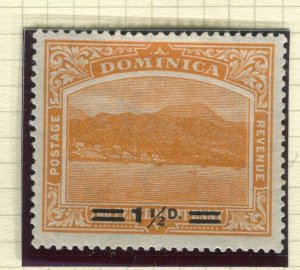 DOMINICA; 1916-18 early WAR TAX Optd. issue Mint hinged 1.5d. value 
