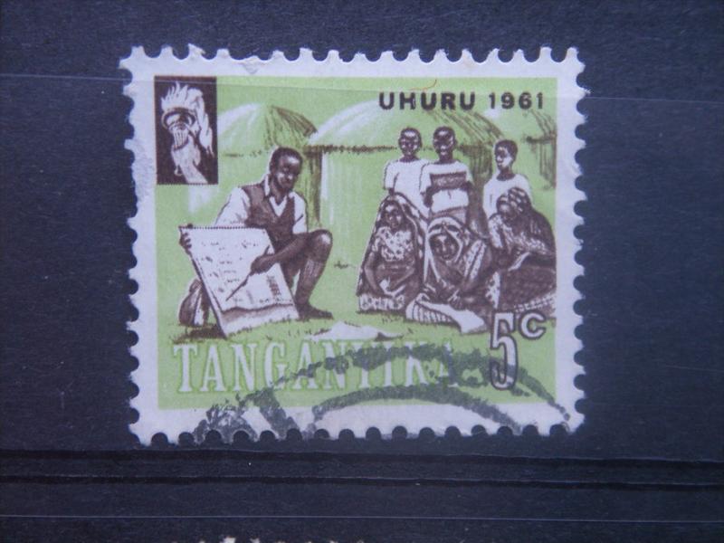 TANGANYIKA, 1961, used 5c, Teacher instructing villagers. Scott 45