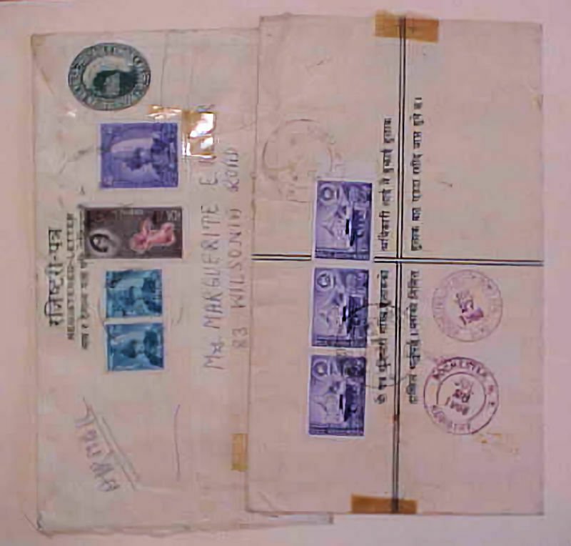 NEPAL 2 REGISTERED ENTIRE 1968,1970 BOTH TO USA