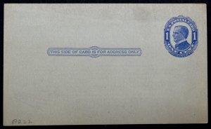 1910 US Sc. #UX22 postal card, mint face, poor to fair shape (see description)