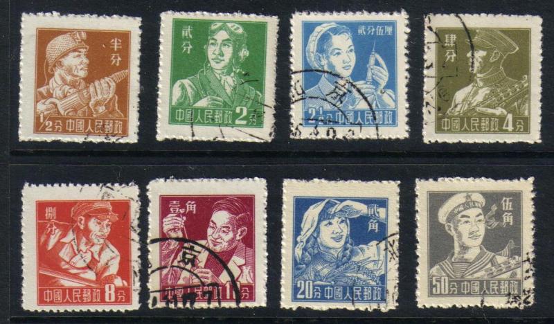 PR China #273 & 275-81 various workers