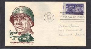 Cachet Craft 1026 3c General Patton FDC (Cachet-Penciled/A) CV39060