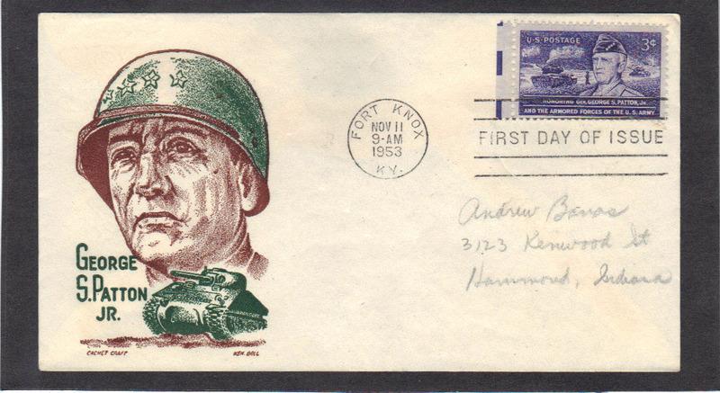 Cachet Craft 1026 3c General Patton FDC (Cachet-Penciled/A) CV39060