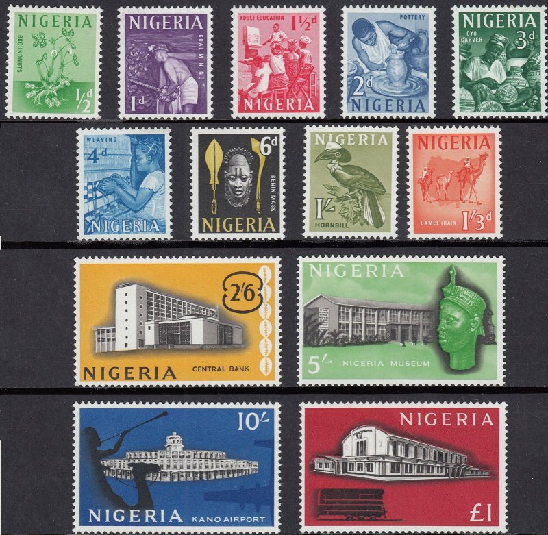 1961 NIGERIA DEFINITIVE SET (SG# 89-101) MNH VF